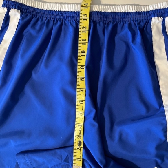 adidas VTG Men's Soccer Shorts Spell Out 3 Stripes Blue XL - Picture 11 of 12